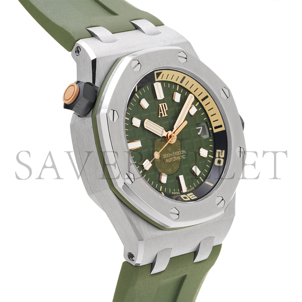 audemars P*g*et royal oak offshore 42 diver stainless steel green dial watch 15720st.oo.a052ca.01